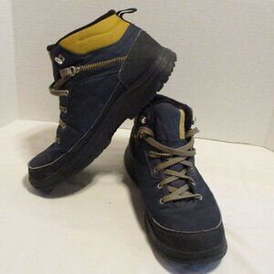 Quechua Men Size 9.5 Blue Yellow Outdoors Travel Lace Up Waterproof Shoes